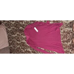 Soft Surroundings XL Purple Potion Tahira Long Sleeve V Neck Tee